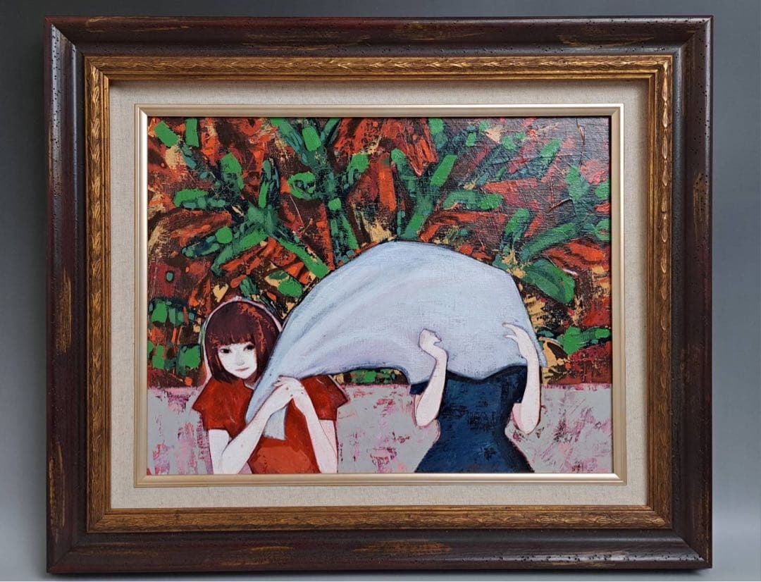 藤川さき 藤川沙樹「名前をおしえて」2018年 キャンバスに油彩 F6号 額装品