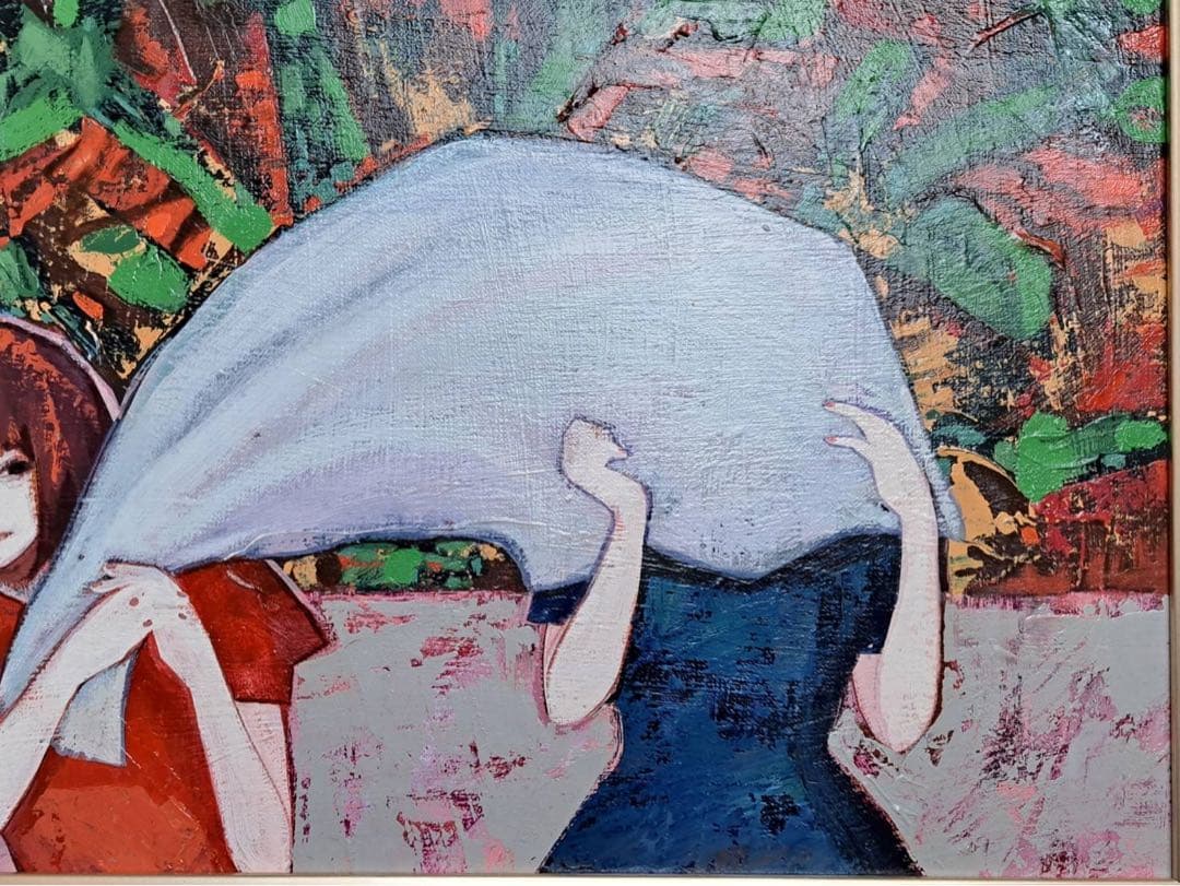 藤川さき 藤川沙樹「名前をおしえて」2018年 キャンバスに油彩 F6号 額装品