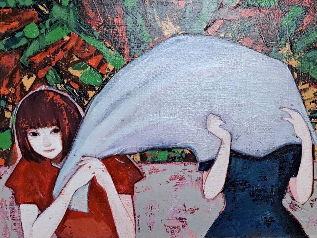 藤川さき 藤川沙樹「名前をおしえて」2018年 キャンバスに油彩 F6号 額装品