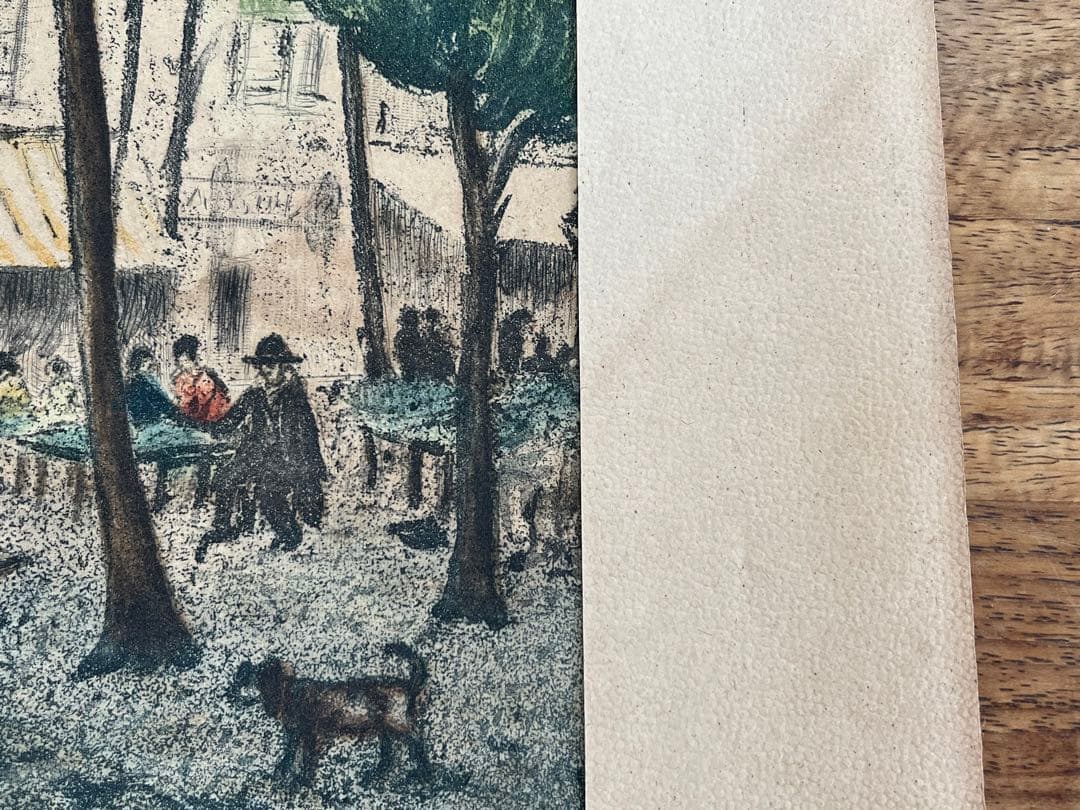 アンティーク　版画　サイン付き　No.入り