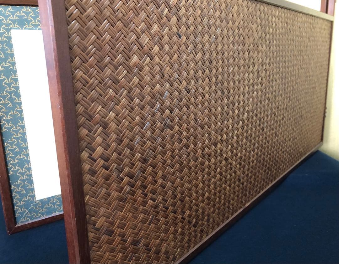 《R》風炉先屏風 両面使い 独楽繋 網代 元箱　1f