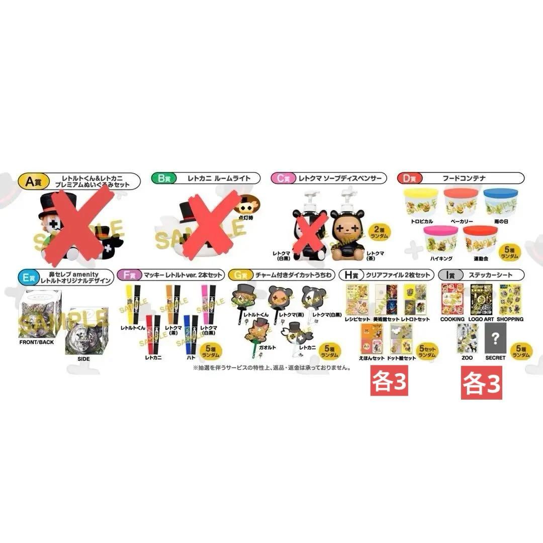 レトロト A.C.D.E.F.G.H.I賞