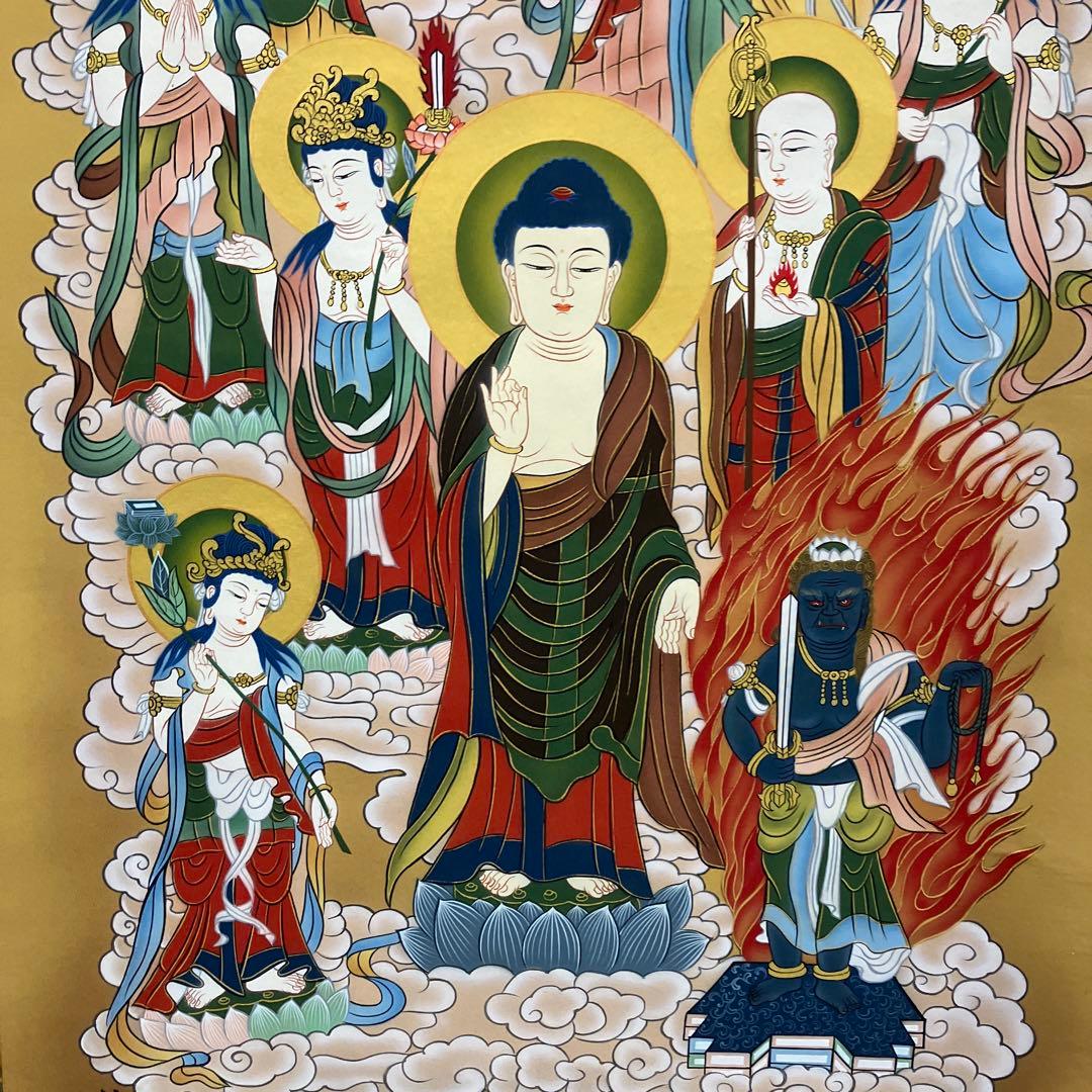 昭和レトロ 十三仏 十三佛 山口仙華 日本画 掛軸 掛け軸 伝統工芸 床の間