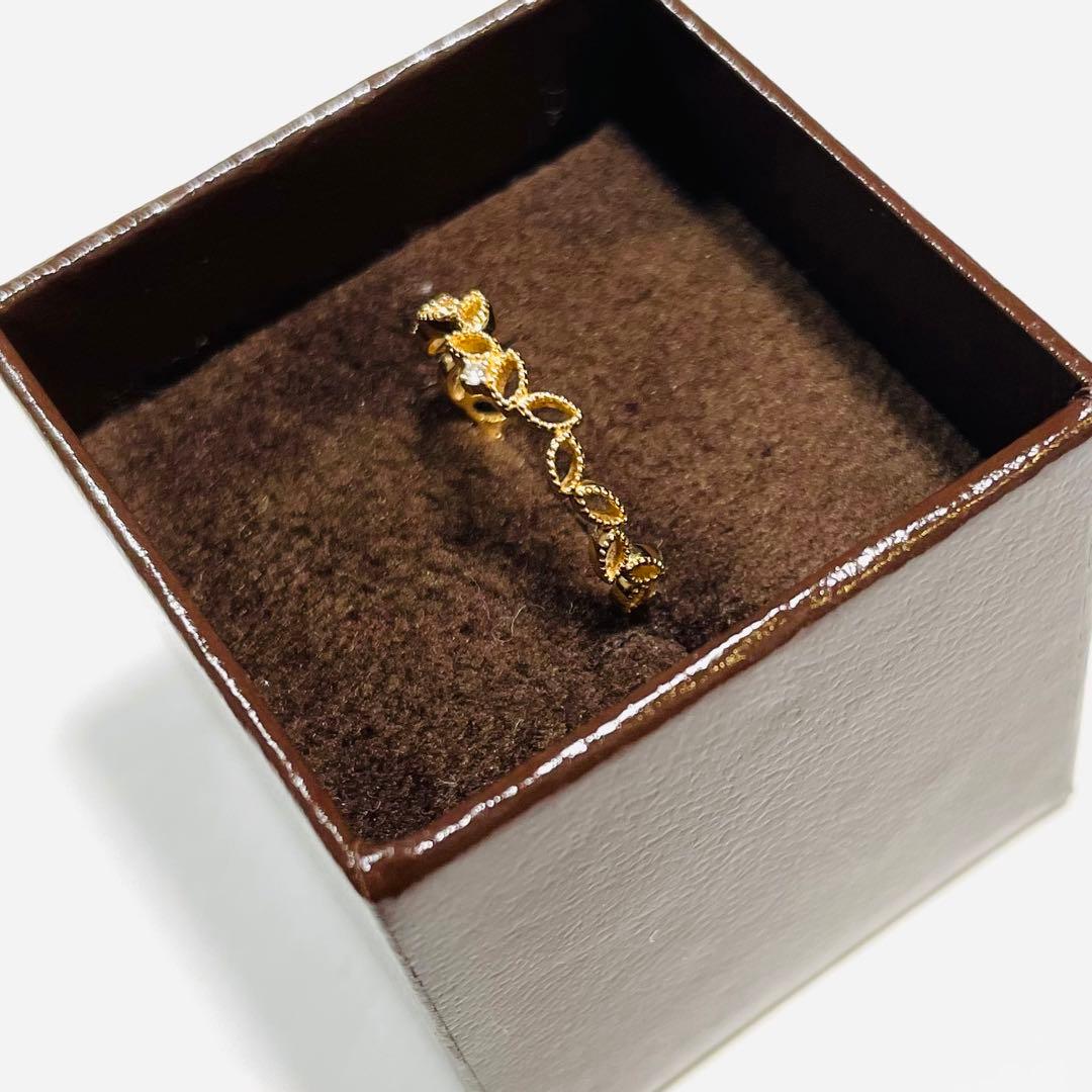 agete アガット　リーフモチーフリング　k10 9号