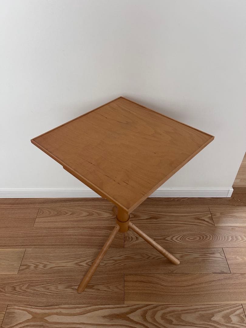 広松木工　HARVARD スタンドウィズドロワー　木製三脚サイドテーブル