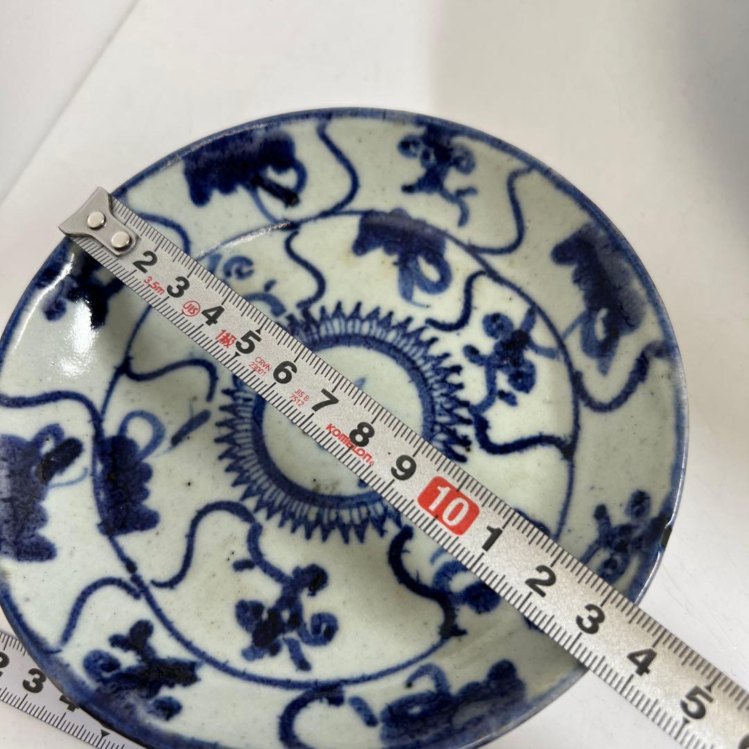 中国清時代　新渡青花皿4点　約27.5/23.5/13.5㎝　東Y7-1104⑤