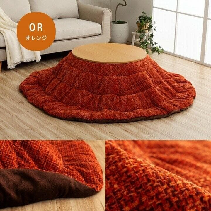 こたつ 円形布団　約240cm丸　ノート　滑らか　フランネル　コンパクト収納