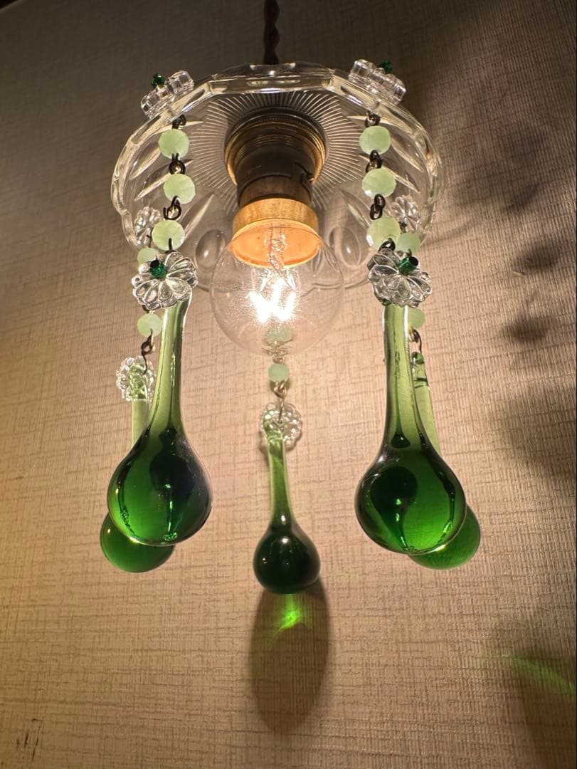 ＊ひーこページになります＊② 『グリーンムラーノガラスのミニシャンデリア』