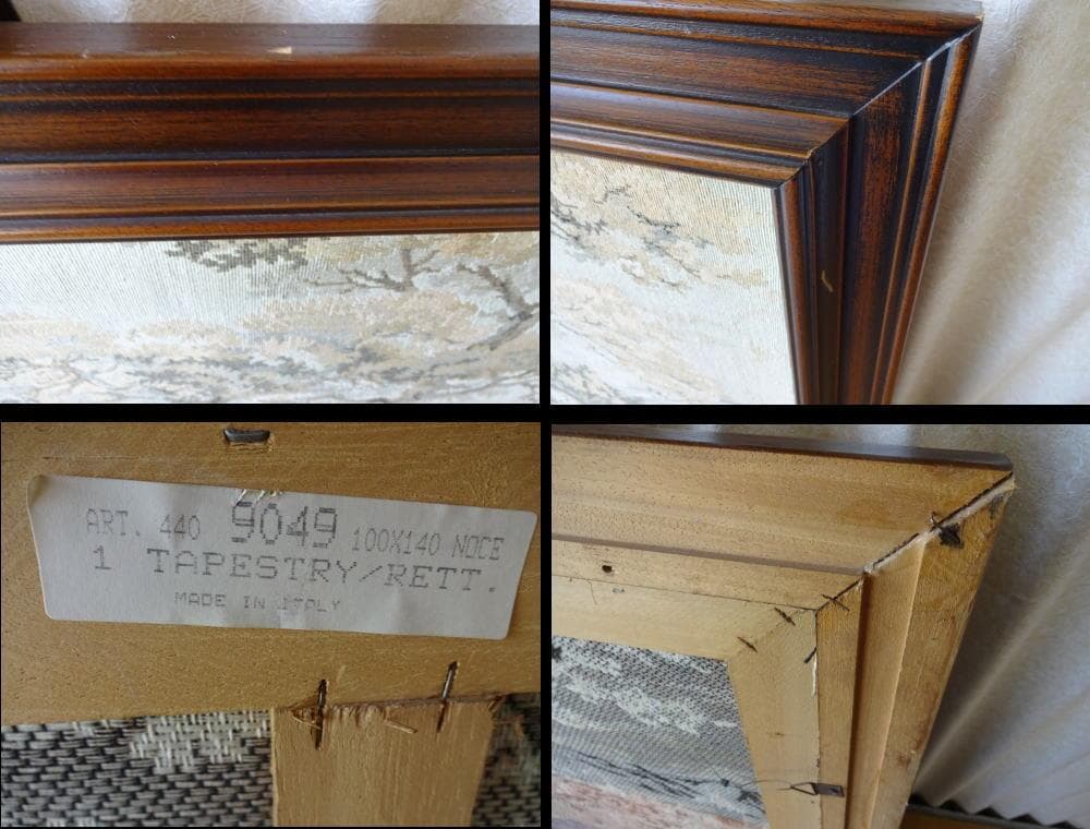 イタリア製　高級　ゴブラン織り　額入り　人物　風景　アンティーク