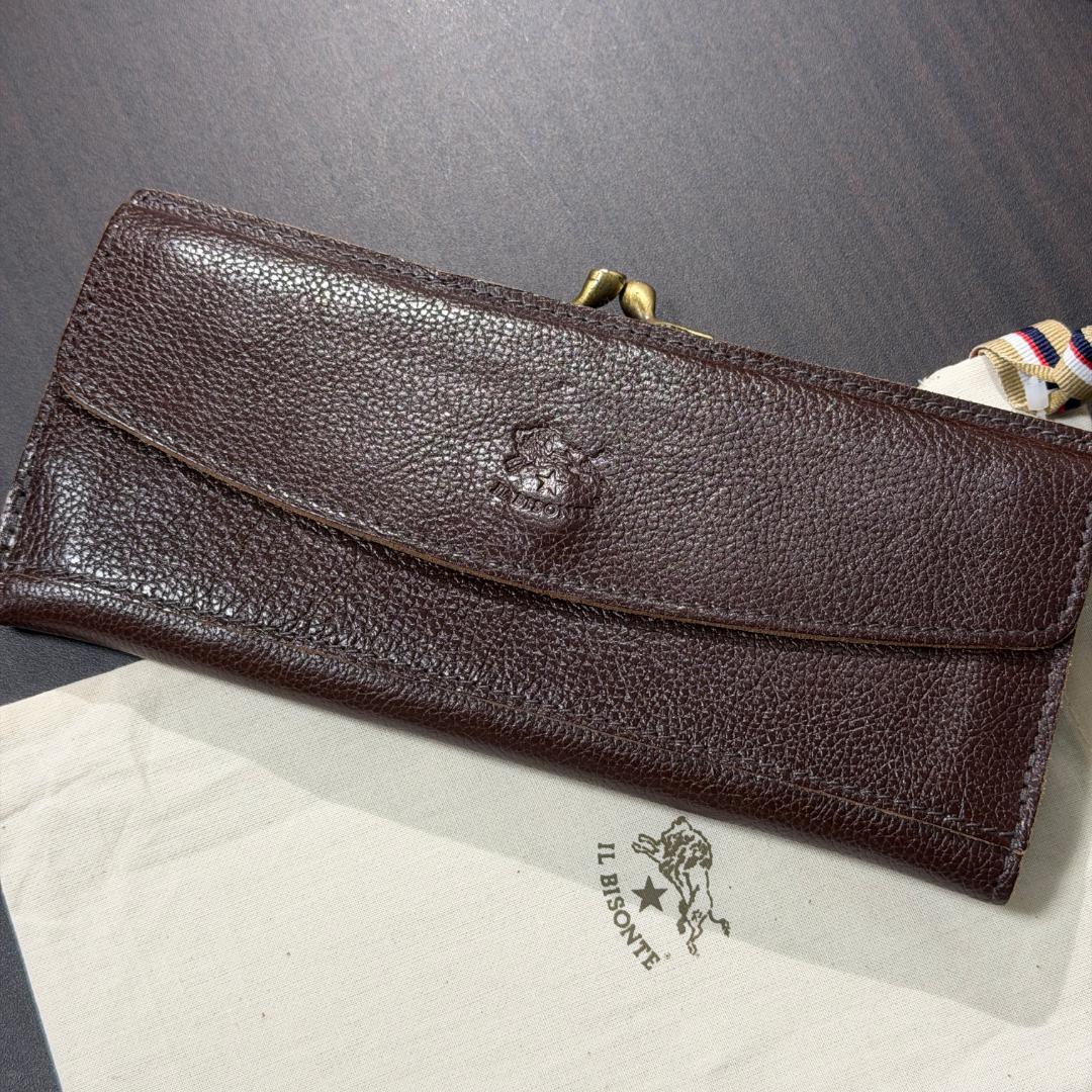 【新品未使用】イルビゾンテ 二つ折り がま口 財布 ブラウン系