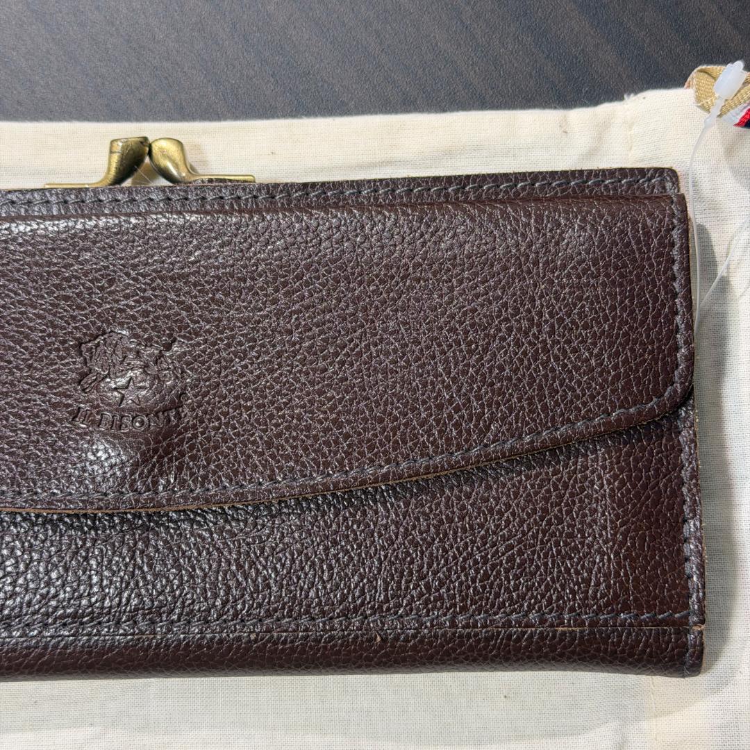 【新品未使用】イルビゾンテ 二つ折り がま口 財布 ブラウン系
