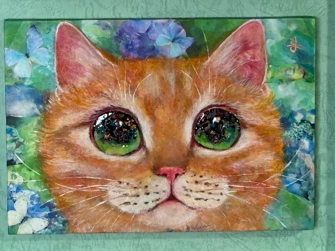 最終価格　福嶋吾然有　ふくしまあさり　猫 アクリル