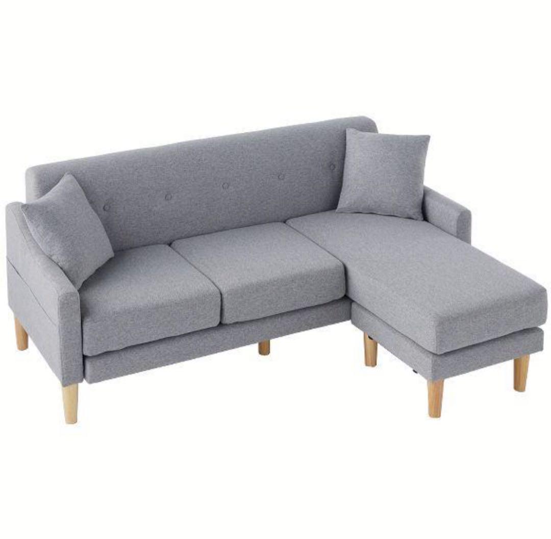 ソファ　ソファセット　3人掛け　リビングソファ　フロアソファ　ライトグレー