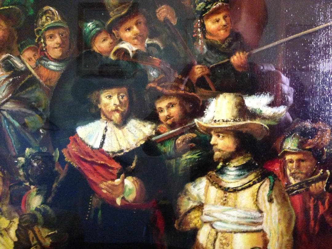 レンブラント　夜警　縮小模写　肉筆