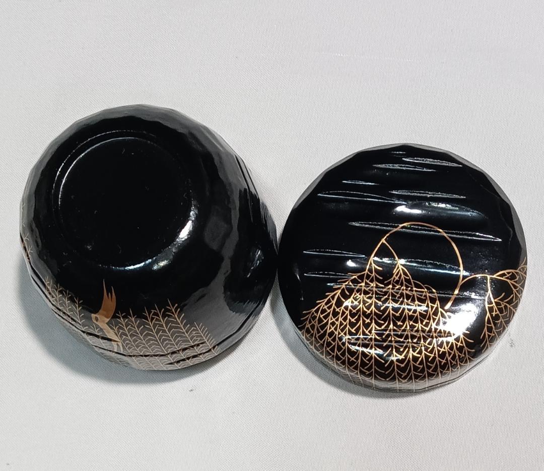 茶道具　山中塗蒔絵師　道場宗廣作　折撓柳蒔絵棗　折ダメ棗　美品！！