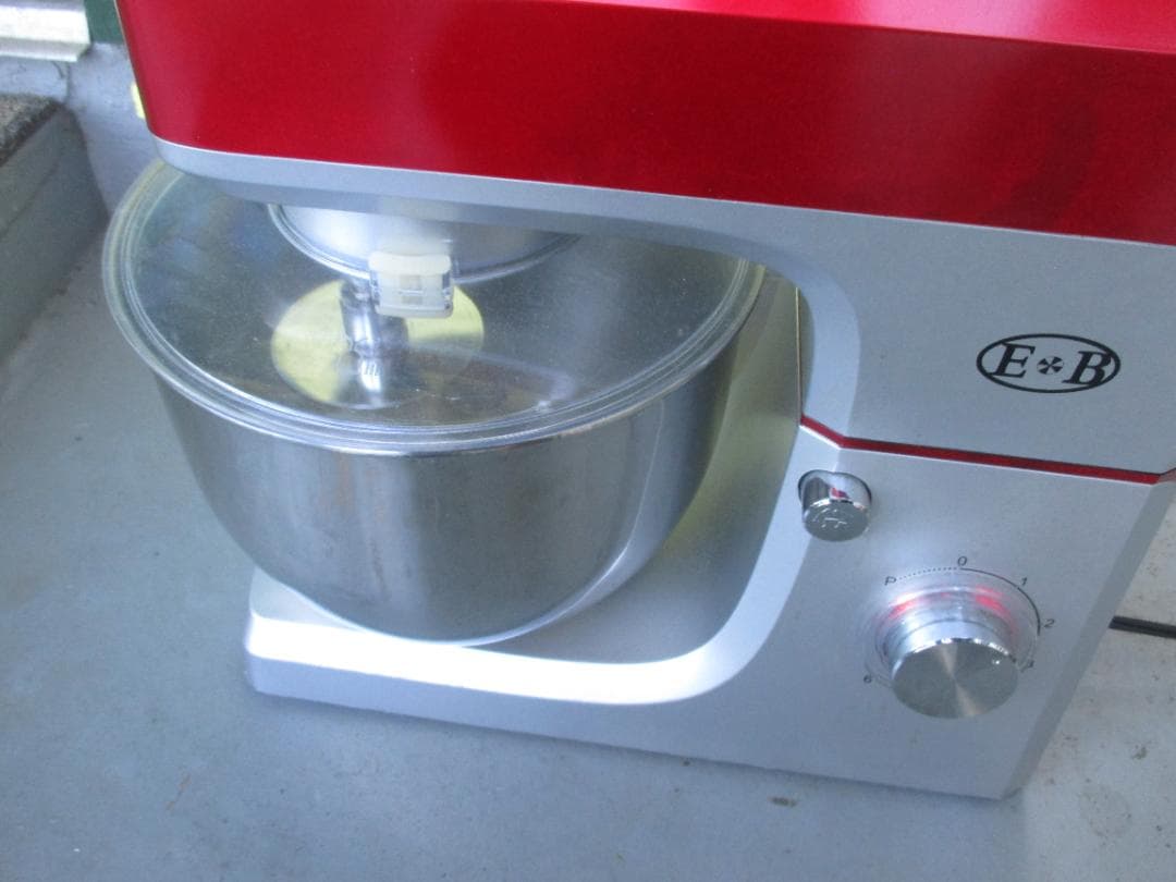 ★E&B 　ミキサー 　赤 シルバー　 ステンレスボウル　EB-1701X