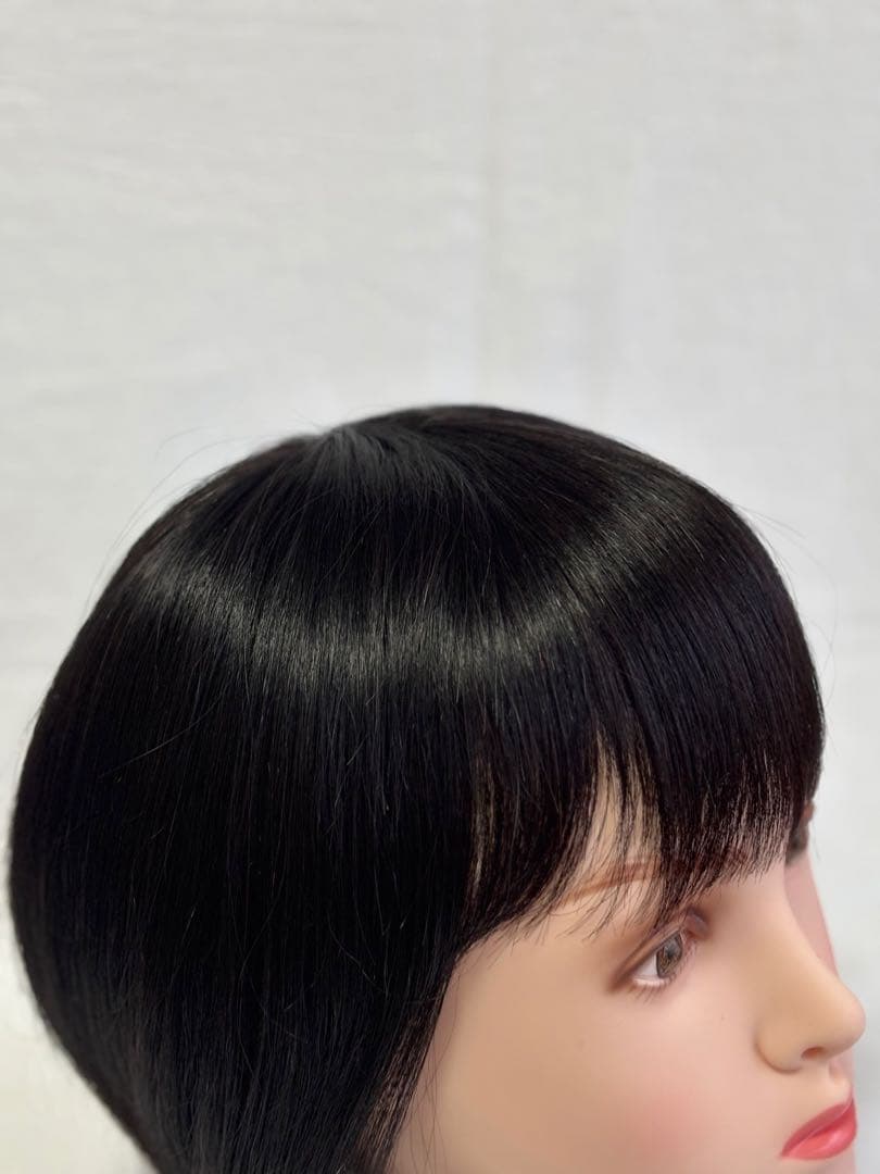 【ナチュラルブラック】人毛100% フルウィッグ 医療用 ウィッグ ショート