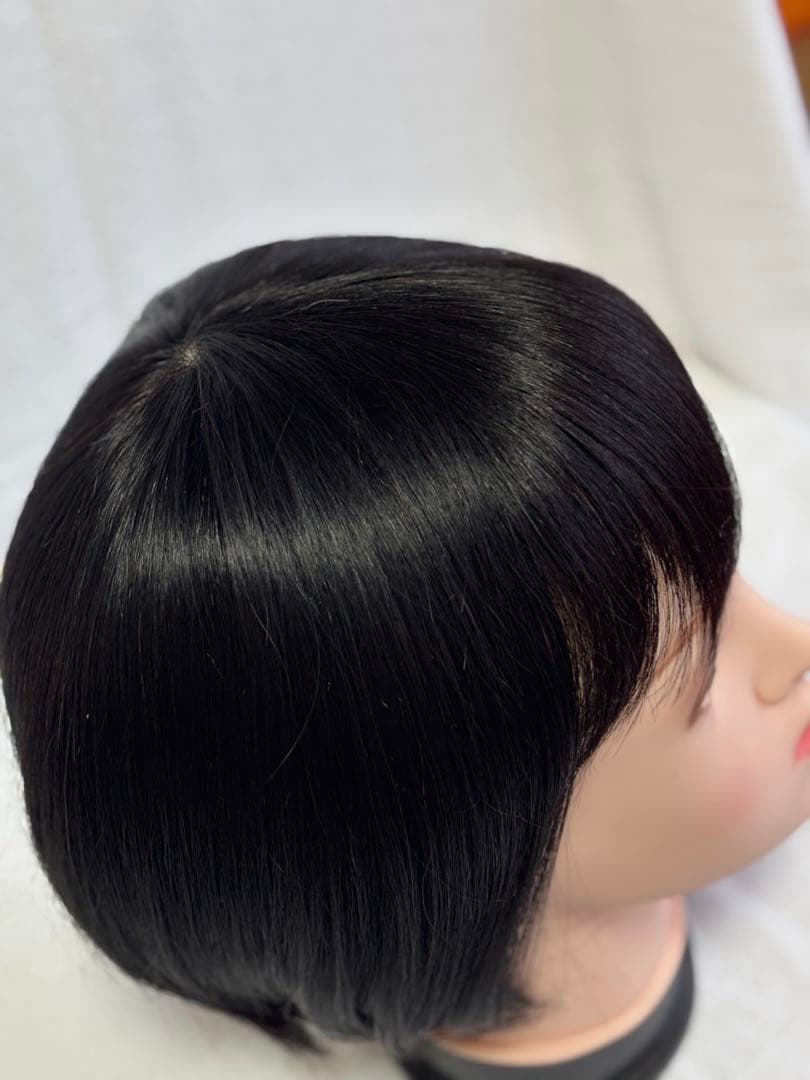 【ナチュラルブラック】人毛100% フルウィッグ 医療用 ウィッグ ショート