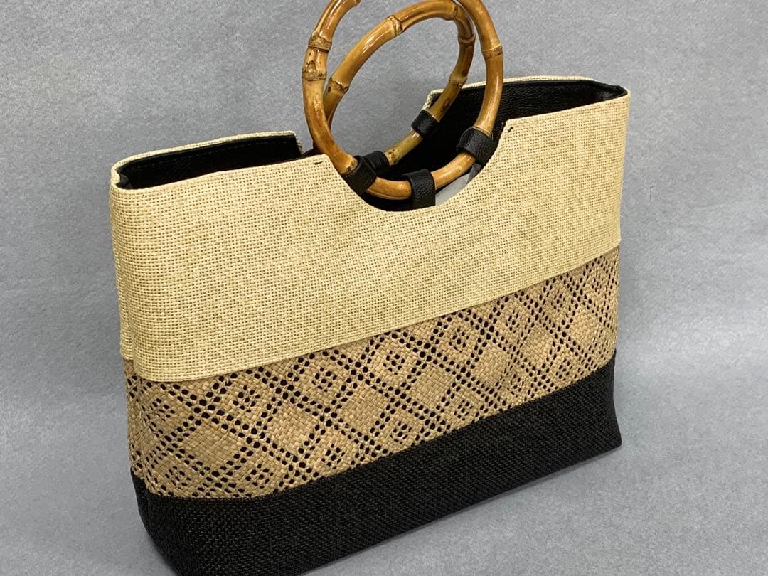 夏のパナマバッグＡ４サイズがはいる　浴衣、夏の紬、小千谷に　普段使いも出来ます