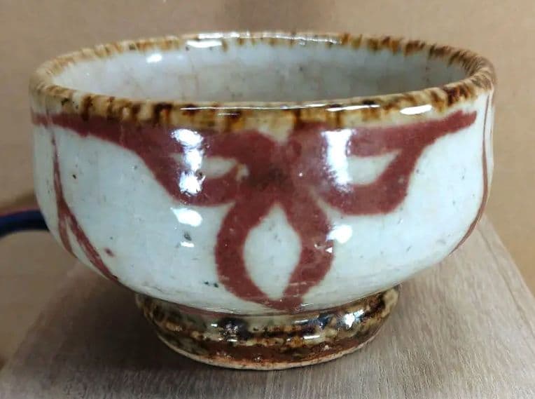 河井寛次郎 辰砂盃 河井敏孝識箱 美品 民藝の巨匠(盟友 濱田庄司 柳宗悦)