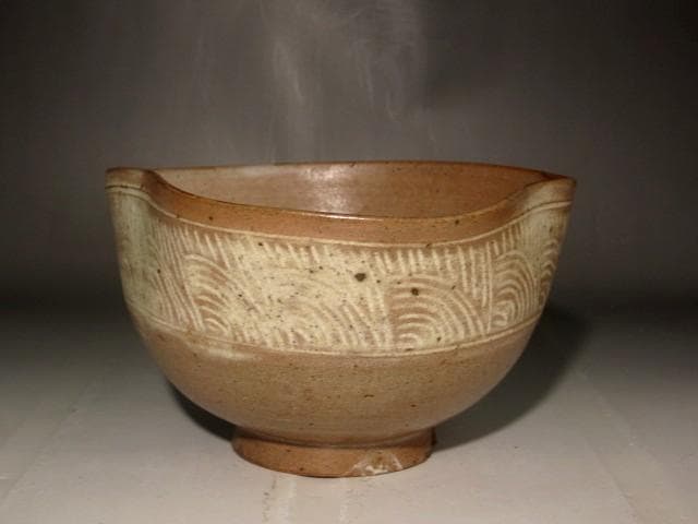 時代　朝鮮三嶋茶碗　「清友」即中斎花押の逸品 r299