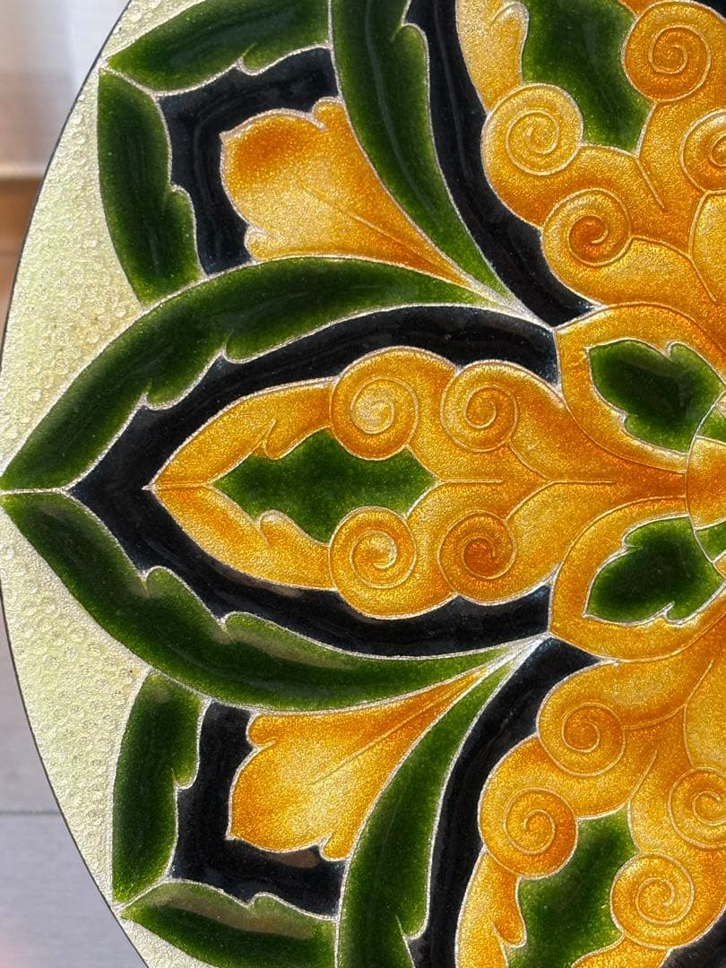 七宝焼き　飾皿　大皿　安藤七宝　24センチ　美術　芸術