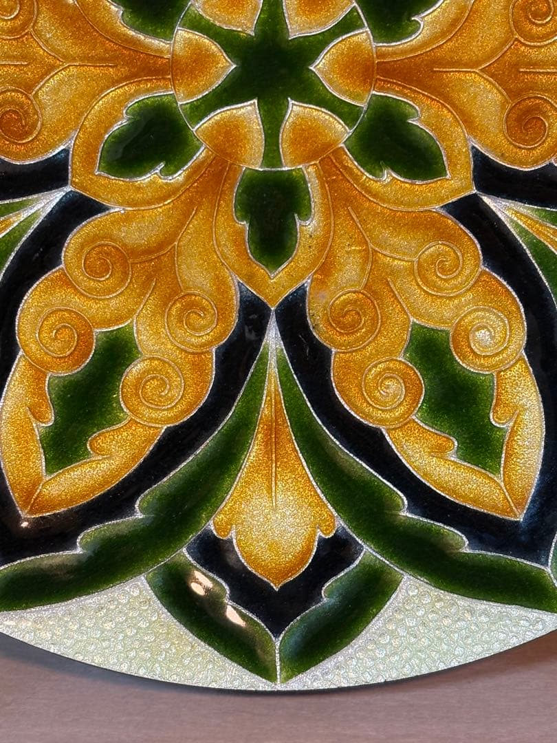 七宝焼き　飾皿　大皿　安藤七宝　24センチ　美術　芸術