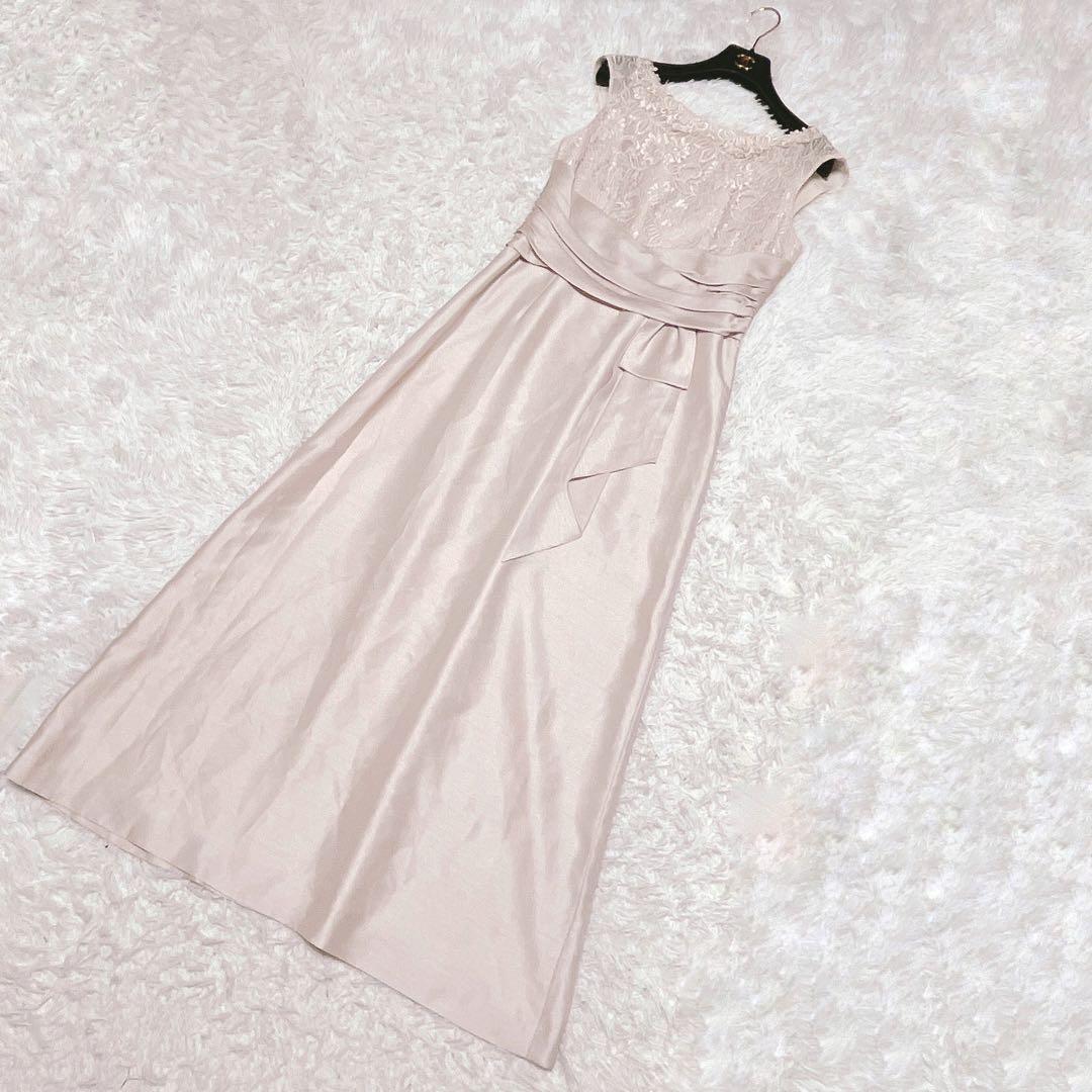 高級 東京ソワール マザーズ ドレス ロング ドレス レース ボレロ ベージュ