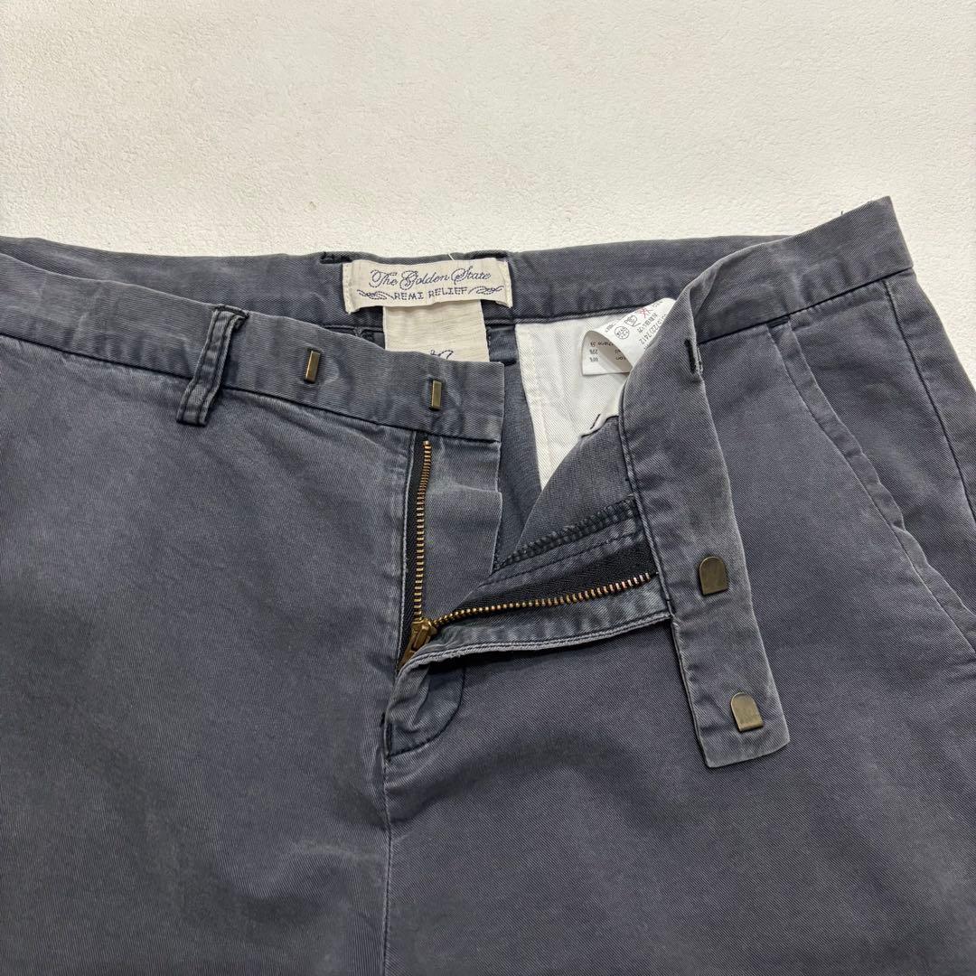 レミレリーフ　美品 ウォッシュ加工 ストレッチ チノ スリム テーパード パンツ