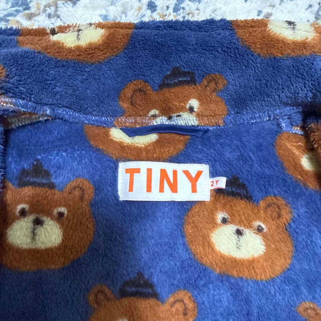 値下げ　TINY クマ柄 フリース　アウター 2Y タイニーコットンズ