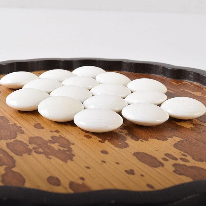 くずもち　碁石　本蛤碁石　那智黒碁石　碁笥　一套　時代箱付　M　R8687