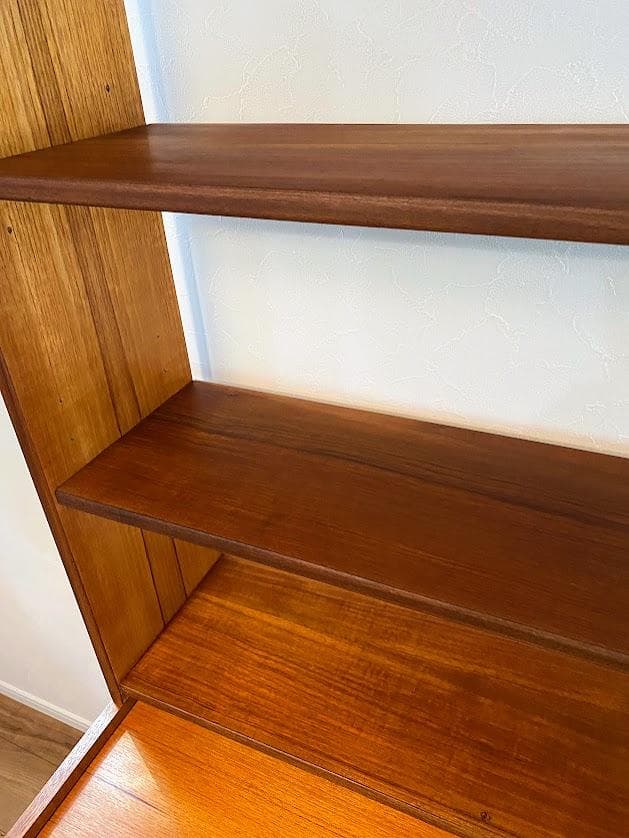 1960s デンマーク チーク キャビネットオープンハイシェルフ仕上済