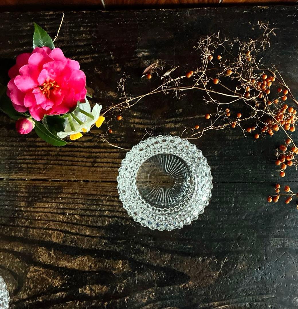 骨董　時代ガラス　希少　霰プレス　飴屋瓶　菓子瓶　お菓子入れ　ボンボニエール