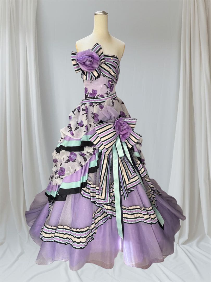 【希少】シェーナドゥーノ 神田うの カラードレス 花柄 紫 結婚式