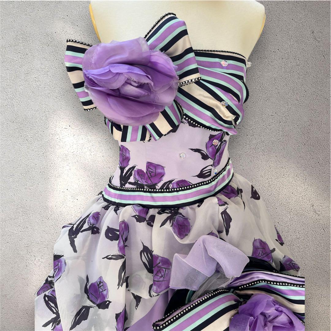 【希少】シェーナドゥーノ 神田うの カラードレス 花柄 紫 結婚式