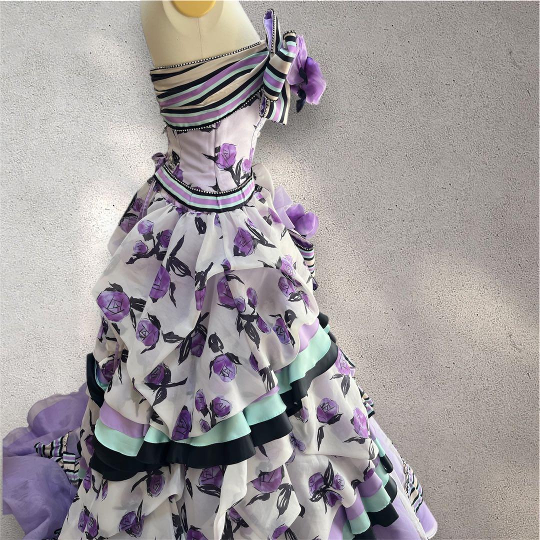 【希少】シェーナドゥーノ 神田うの カラードレス 花柄 紫 結婚式