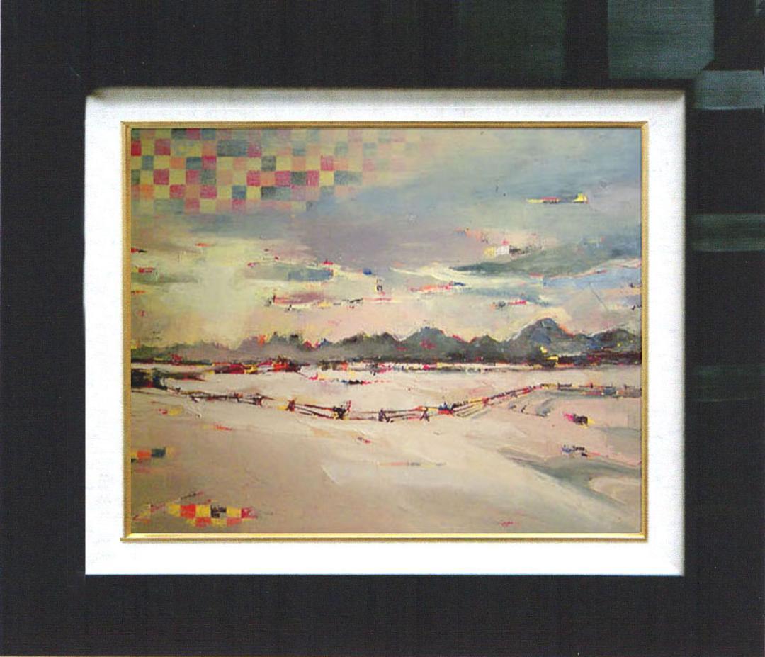 油絵 菅家令子 絵 絵画インテリア 額付(白) uF6-060204 風景雪景色