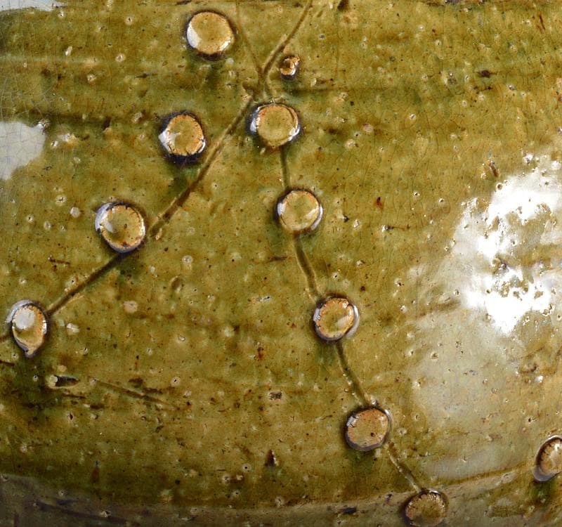 北大路魯山人　織部焼　三つ足　壺　時代箱　D　R5512C