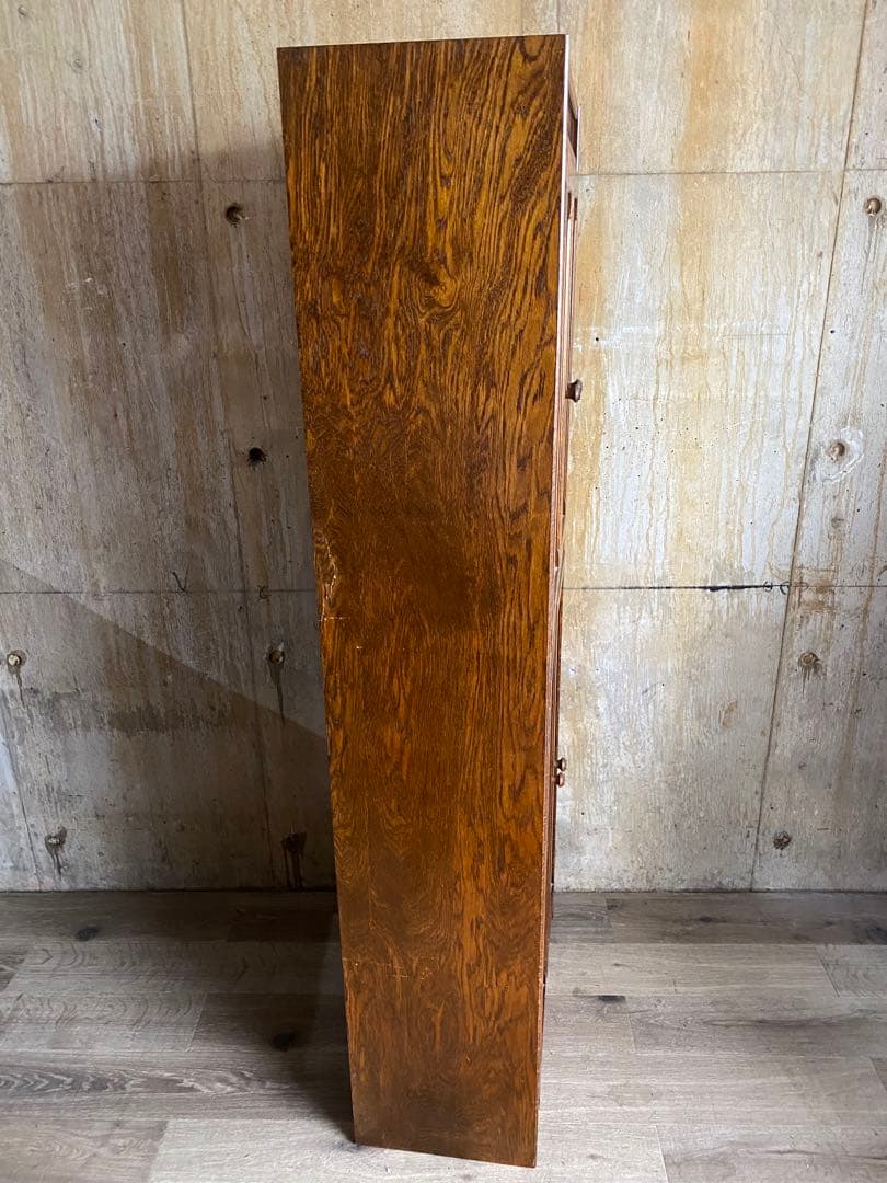 三越家具 ブルージュ Brugge 食器棚 キャビネット オーク材 ステンド