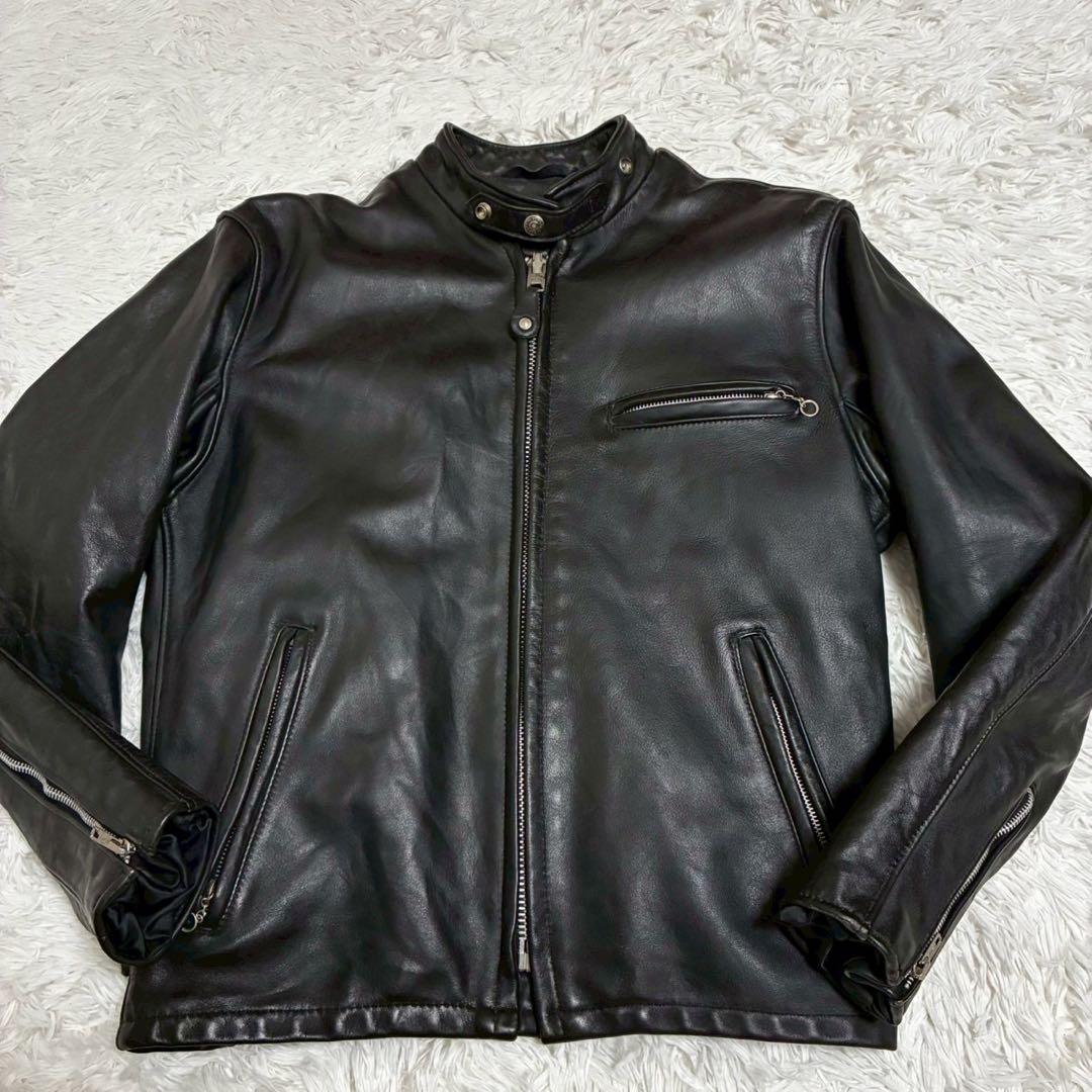 希少XL ショット 641 シングル ライダースジャケット ボアライナー 40