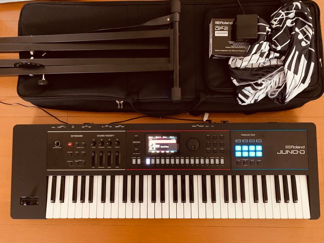 Roland JUNO-D6 ペダル・スタンド・ケース・カバー付き