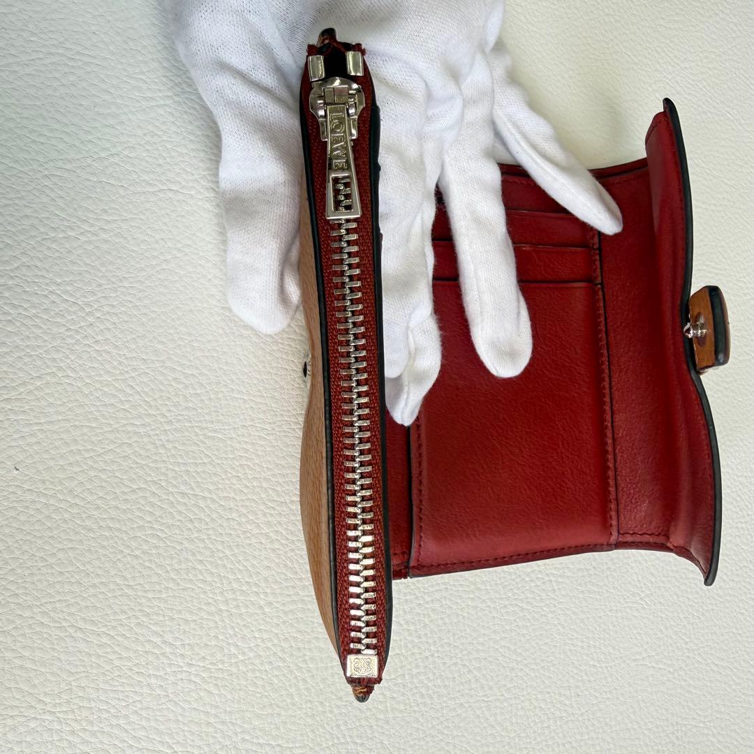 ま*ん様 LOEWEロエベ バーティカル ウォレット 3つ折り 折りたたみ財布