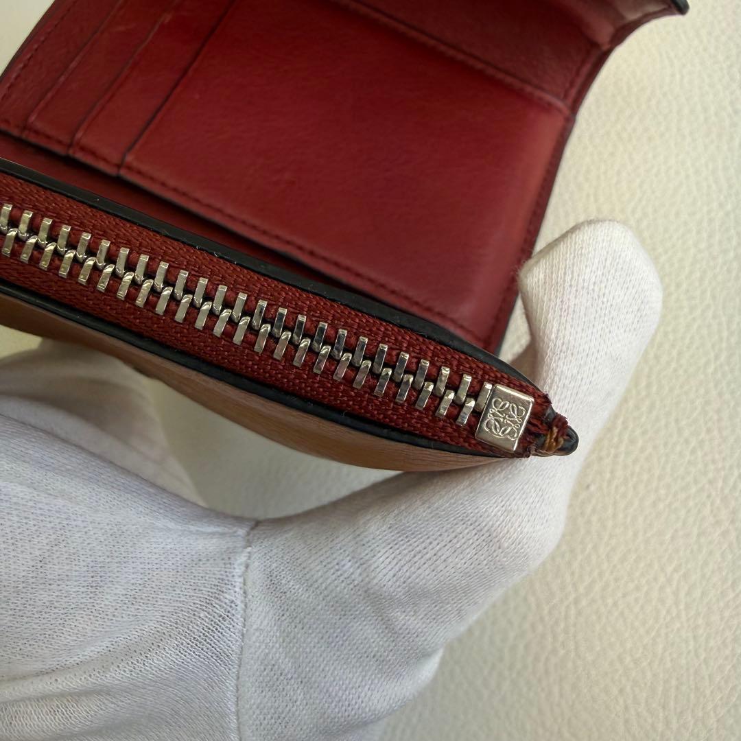 ま*ん様 LOEWEロエベ バーティカル ウォレット 3つ折り 折りたたみ財布