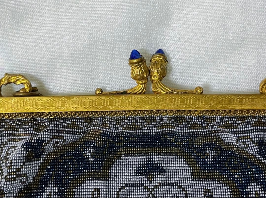 メタルビーズバッグ　パーティーバッグ　フリンジ　美品　アンティーク　ヴィンテージ