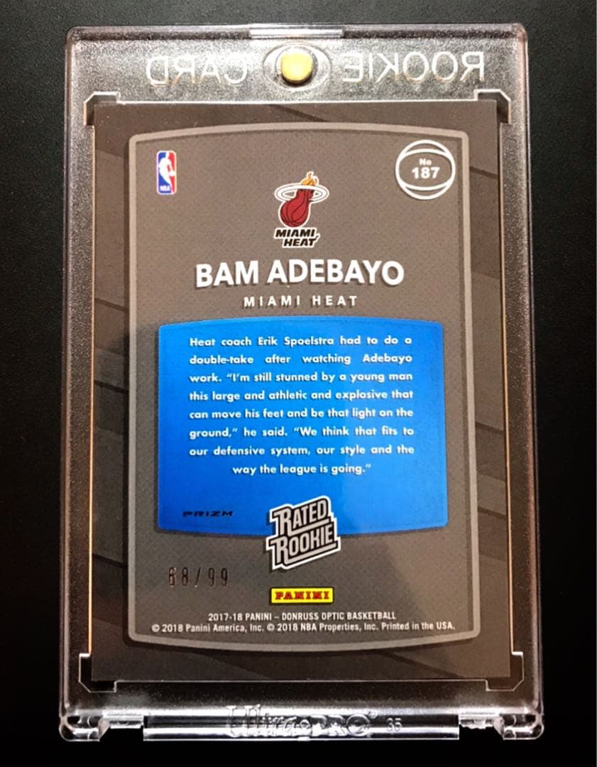 【A83】 NBA カード Bam Adebayo RC optic 99シリ
