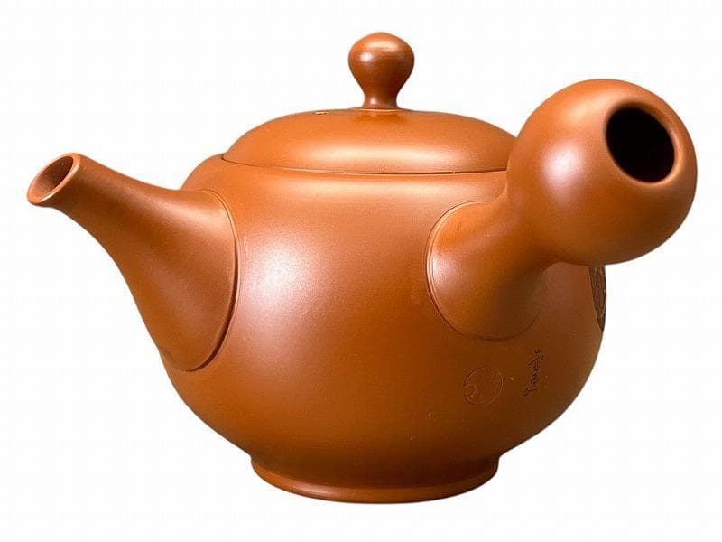 旧家蔵出 新品 常滑焼 吉川雪堂 吉川壺堂 合作 朱泥 急須 茶器 真作保証 ②