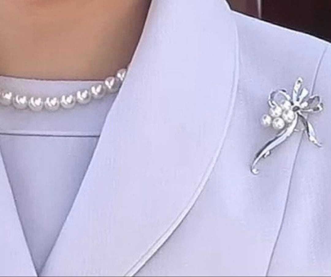 【新品未使用品】ミキモト パール ブローチ フラワー リボン 愛子様 付属品一式