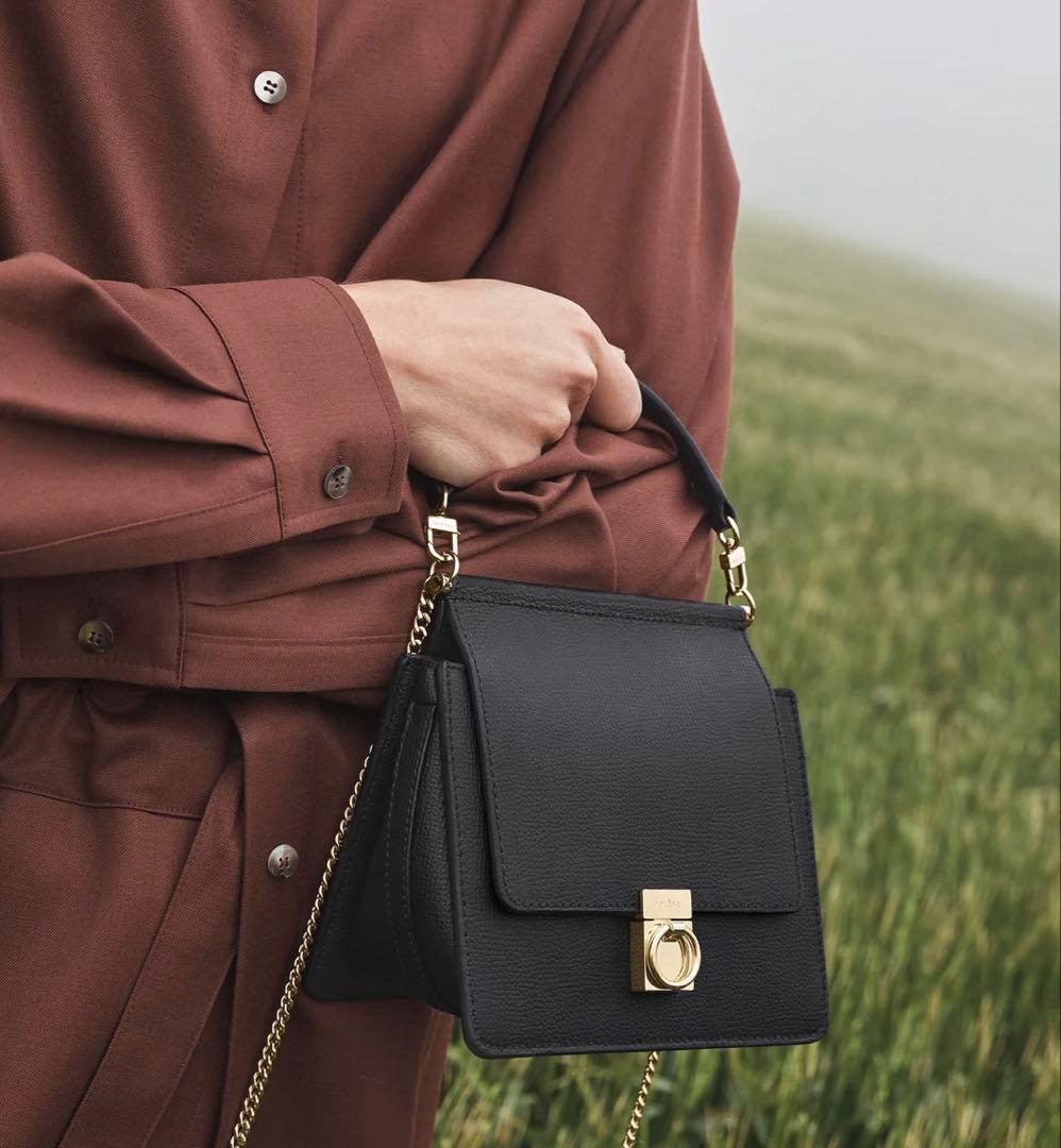 POLÈNE Numéro Sept Mini ブラックハンドバッグ