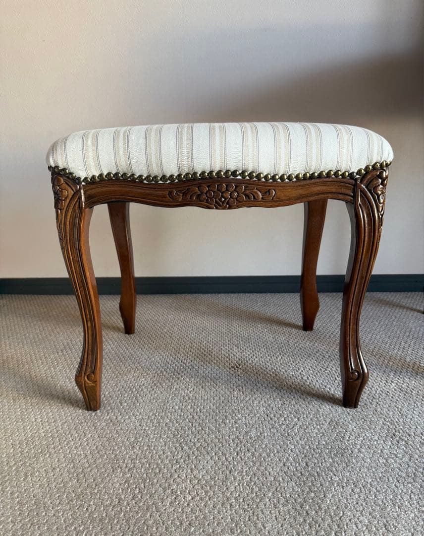 イタリア製ドレッサー　スツール　ラルフローレン 生地使用　美品