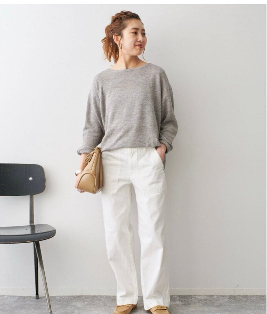 ルーズベイカーパンツ 40 ホワイト　スピックアンドスパン